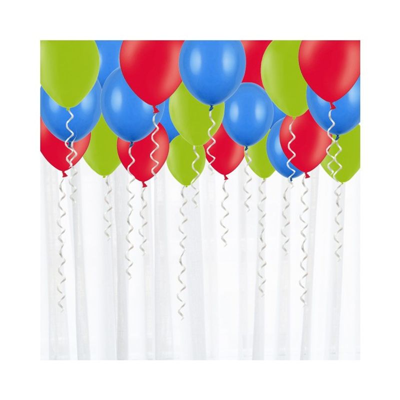 Takballonger, röd, blå, limegrön