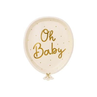 Papperstallrikar Ballonger Oh Baby