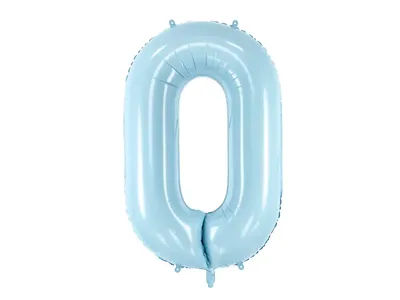 Sifferballong 0-9, pastellblå 86cm