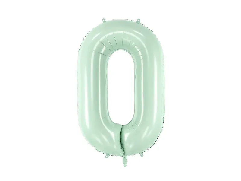 Sifferballong 0-9, pastellfärgad grön 72cm