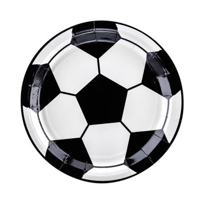 Pappersassietter Fotboll Svart/vit