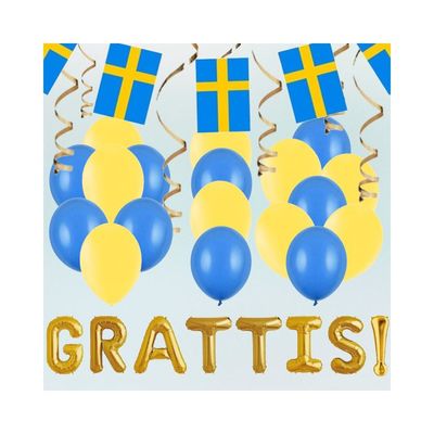 Grattisdekorationer Paket Guld