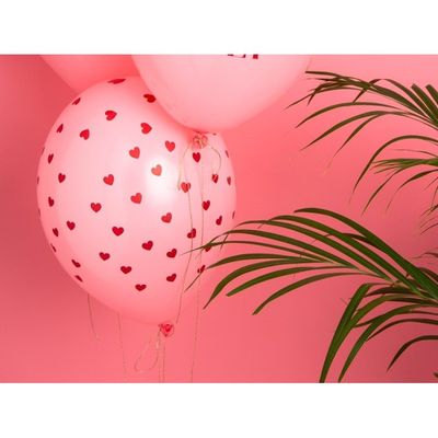 Ballonger Rosa med hjärtan