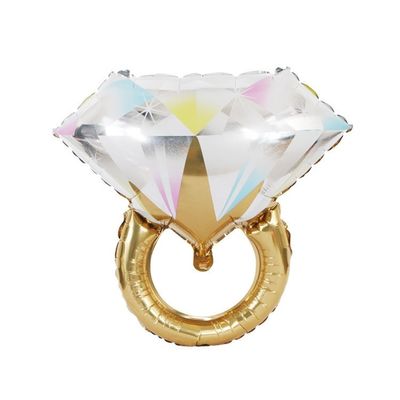 Folieballong Diamantring Guld