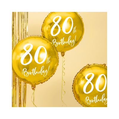 Folieballong Guld 80 år