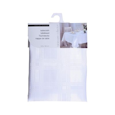 Bordsduk Damask Polyester Vit