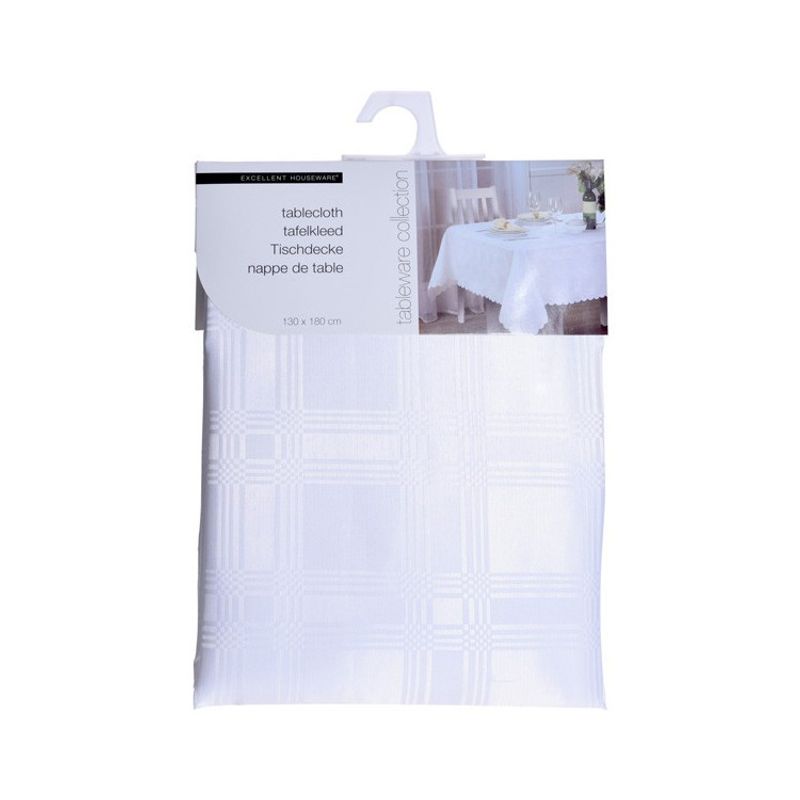 Bordsduk Damask Polyester Vit