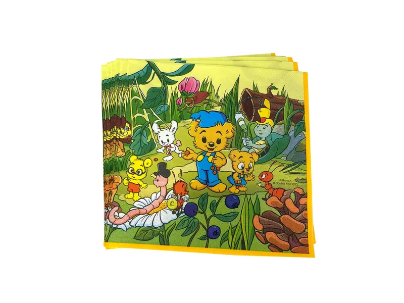 Servetter med Bamse Natur, 16-pack