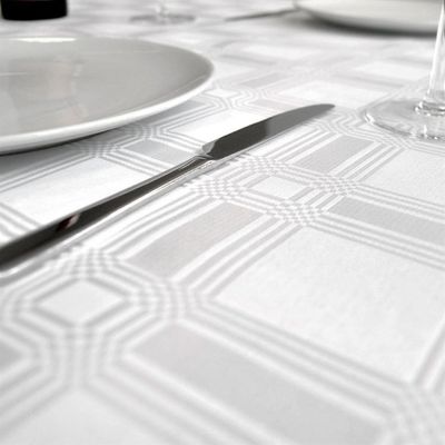 Bordsduk Damask Polyester Vit