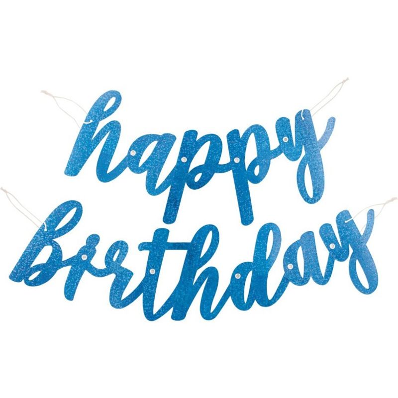 Girlang Happy Birthday Blå