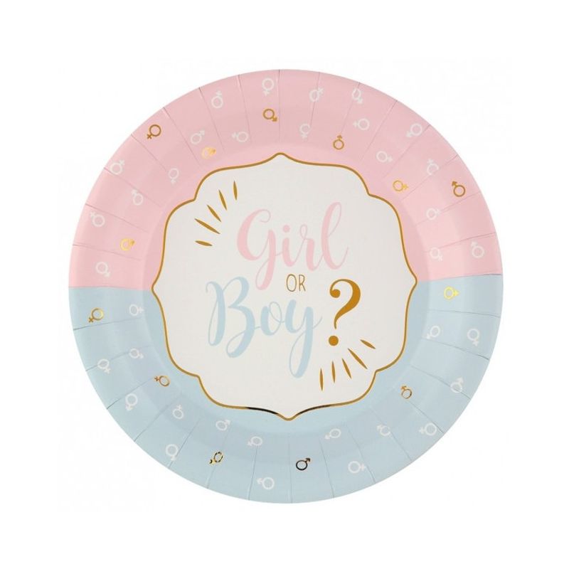 Babyshower, Gender Reveal Papperstallrikar
