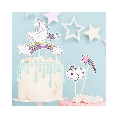Cake Toppers Pastell Enhörning