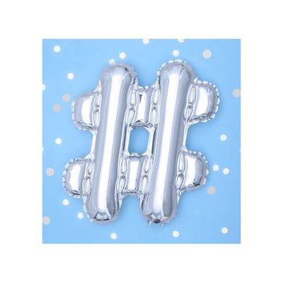 Folieballong Hashtag Silver