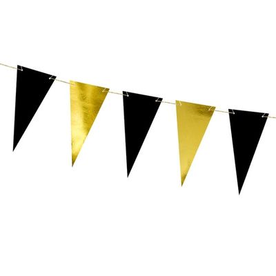 Vimpelgirlang Mini Svart & Guld