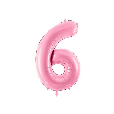 Sifferballong 0-9, pastellrosa 86cm