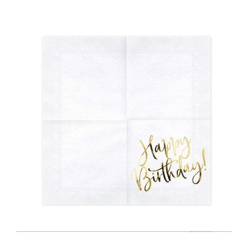 Servetter Happy Birthday Guld