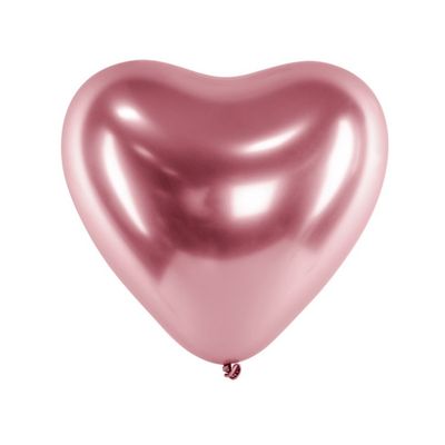 Chrome Ballonger Hjärta Rosé