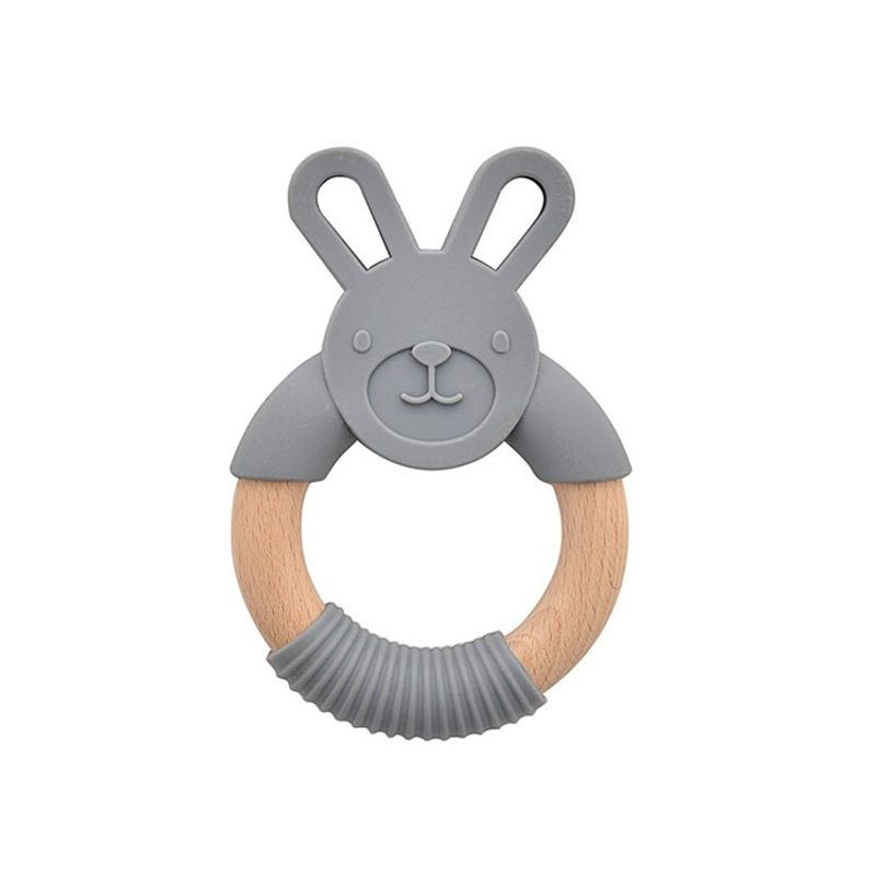 Presentkit Bebis - 3 Babybody + Bitring Kanin blå