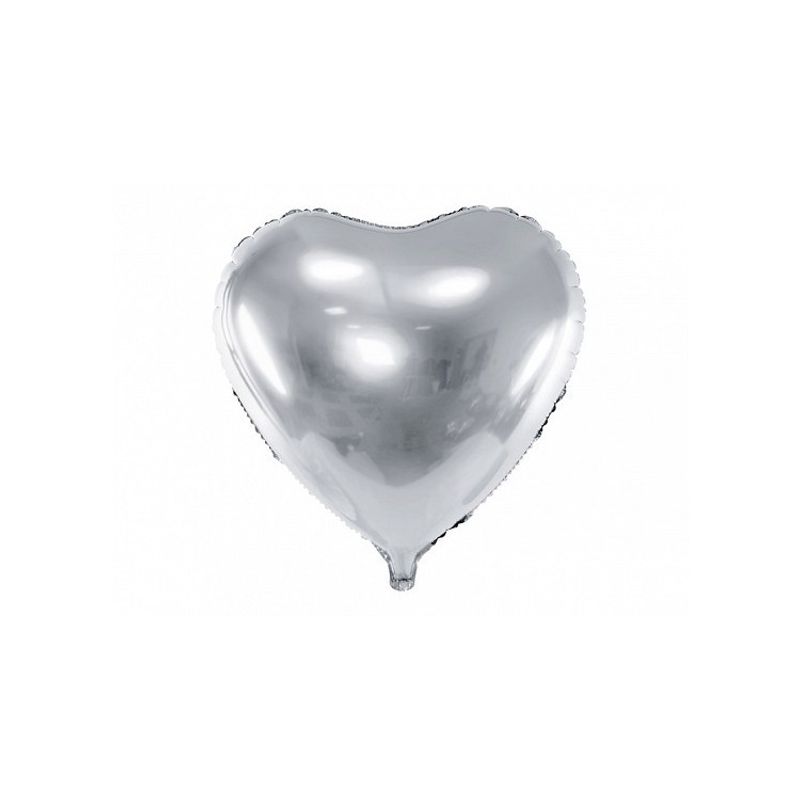 Folieballong Hjärta Silver
