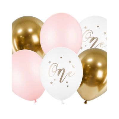 Ballonger One, Pastellrosa och guld