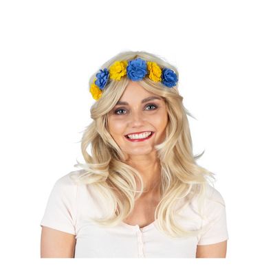 Hårband Blågult Blommor