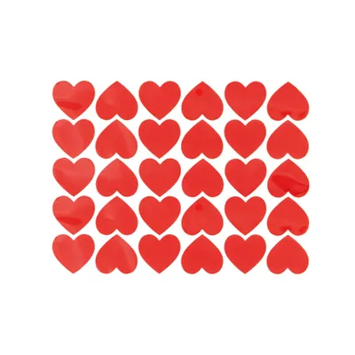 Hjärtformade klistermärken röd, 30st