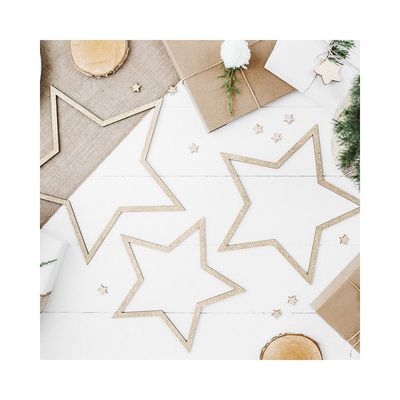 Dekoration Stjärnor Guldglitter 3-pack