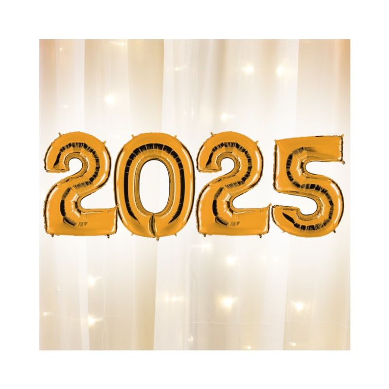 Ballongkit sifferballonger nyår 2025, guld