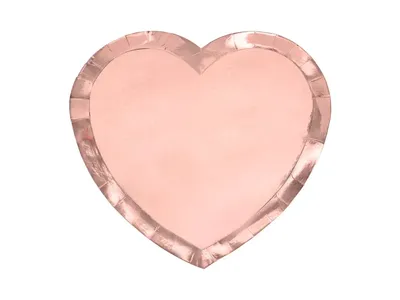 Papptallrik hjärta, roséguld