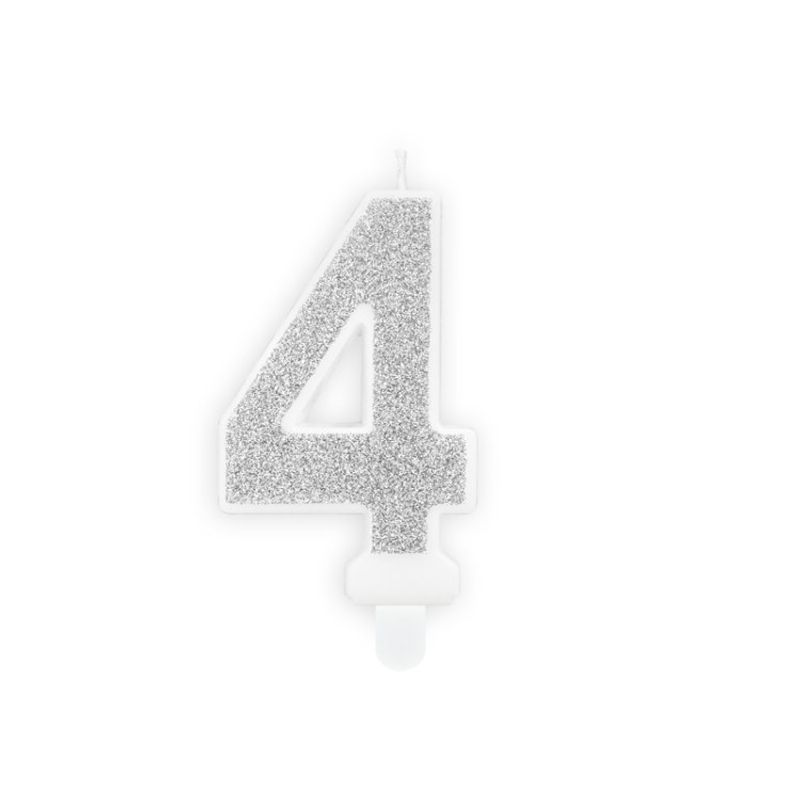 Tårtljus 4 Silver