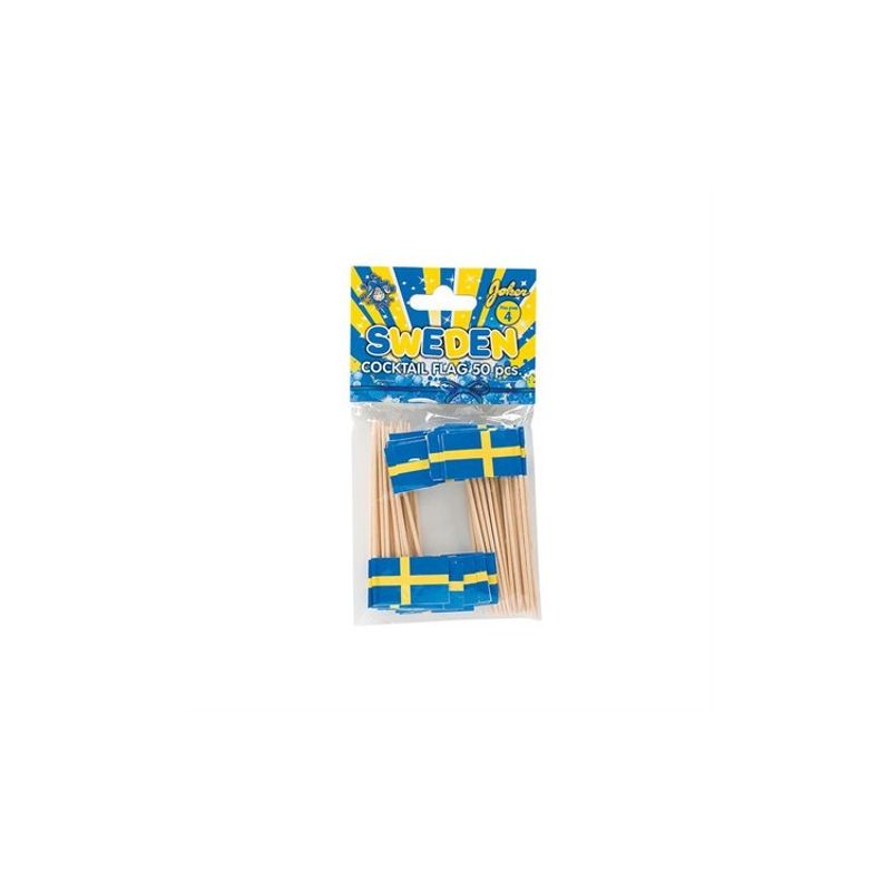 Partypicks Svenska Flaggan 50-pack