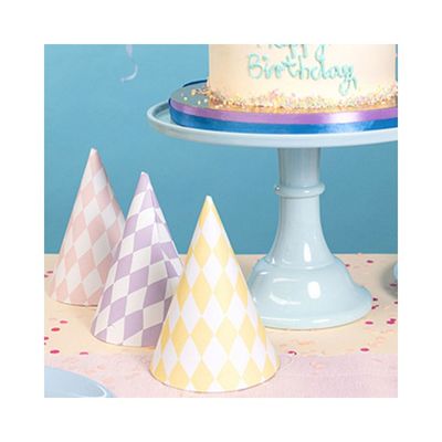 Partyhattar Rutiga pastellmix