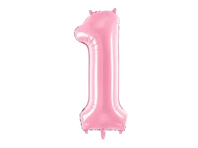 Sifferballong 0-9, pastellrosa 86cm