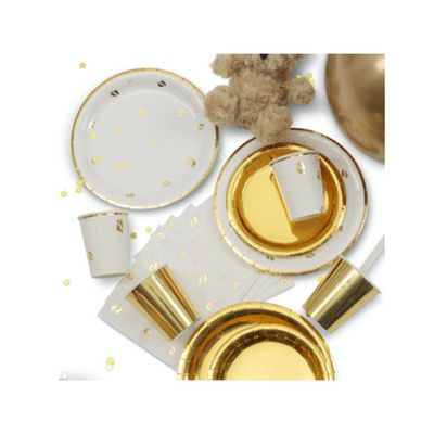Pappersmuggar Baby Guld/Vit