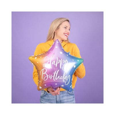Folieballong Happy Birthday Färgglad