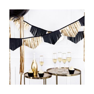 Girlang med fransar Guld & Svart
