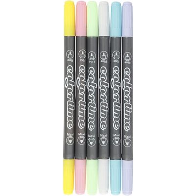 Tuschpennor dubbel Pastell