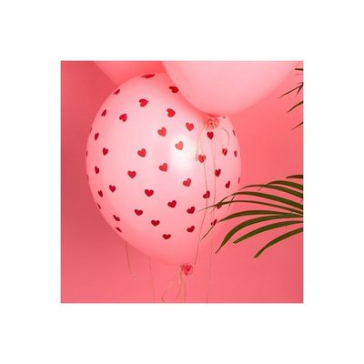 Ballonger Rosa med hjärtan