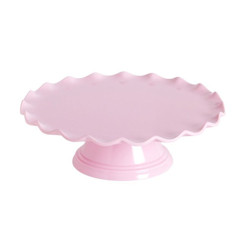 Tårtfat med vågig kant, rosa