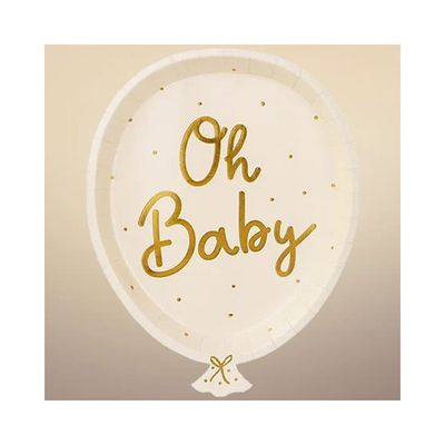 Papperstallrikar Ballonger Oh Baby