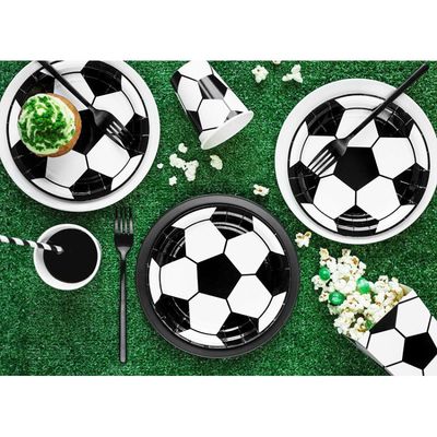 Pappersassietter Fotboll Svart/vit