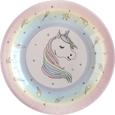 Papperstallrik - Unicorn - 10-pack