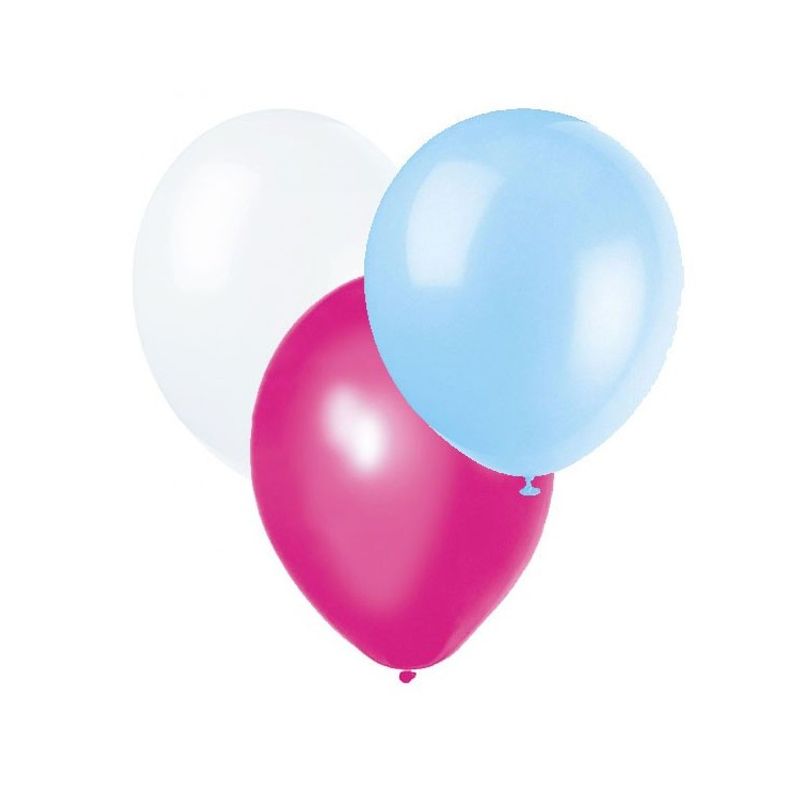 Ballonger Vit, Mörkrosa, Ljusblå
