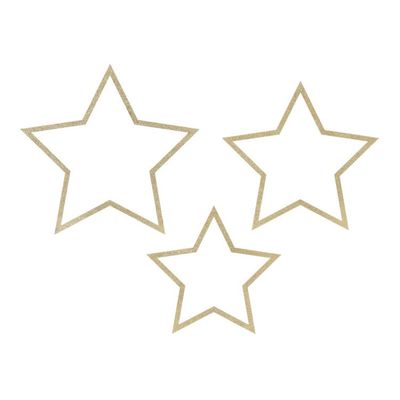 Dekoration Stjärnor Guldglitter 3-pack