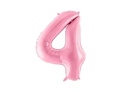 Sifferballong 0-9, pastellrosa 86cm