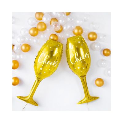 Folieballong Champagneglas Guld