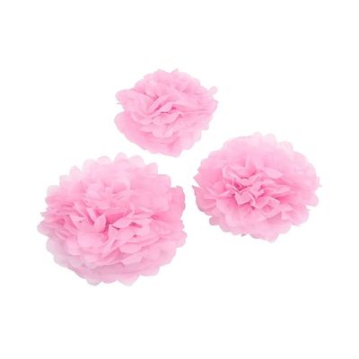 Pom Pom Papper Rosa  3-pack