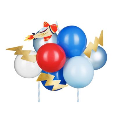 Cake Topper Flygplan Ballongset