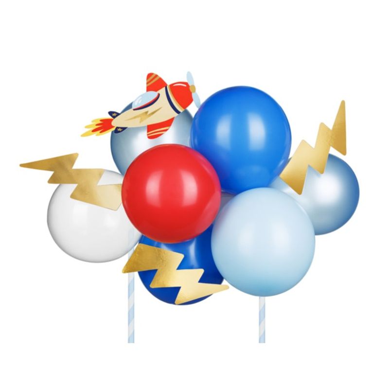 Cake Topper Flygplan Ballongset