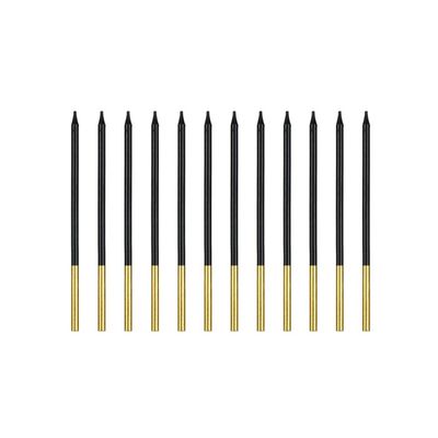 Långa Tårtljus Svart/Guld 14 cm
